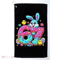 67 Funny Six Seven Gen Meme Cute Rabbit Easter Bunny Golf Towel thumb 0