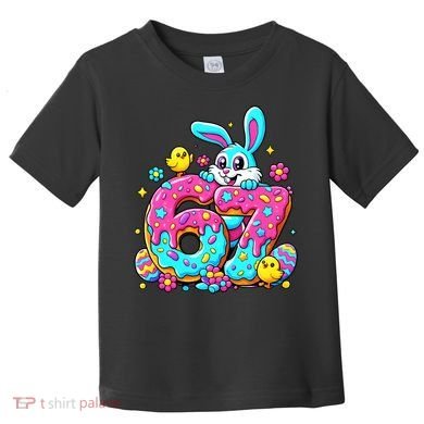 67 Funny Six Seven Gen Meme Cute Rabbit Easter Bunny Toddler T-Shirt