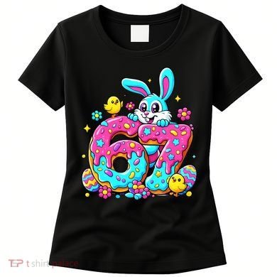 67 Funny Six Seven Gen Meme Cute Rabbit Easter Bunny Women's T-Shirt