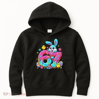67 Funny Six Seven Gen Meme Cute Rabbit Easter Bunny Kids Hoodie