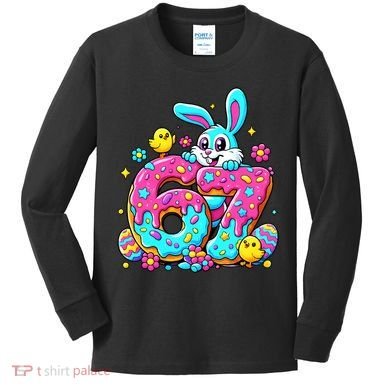 67 Funny Six Seven Gen Meme Cute Rabbit Easter Bunny Kids Long Sleeve Shirt