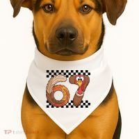 67 Funny Thanksgiving USA-Made Doggie Bandana thumb 1
