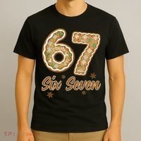 67 Gingerbread Funny Christmas 6-7 Meme T-Shirt thumb 3