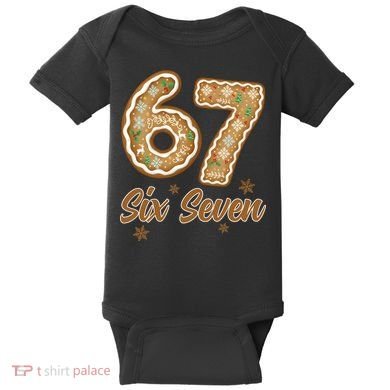 67 Gingerbread Funny Christmas 6-7 Meme Baby Bodysuit