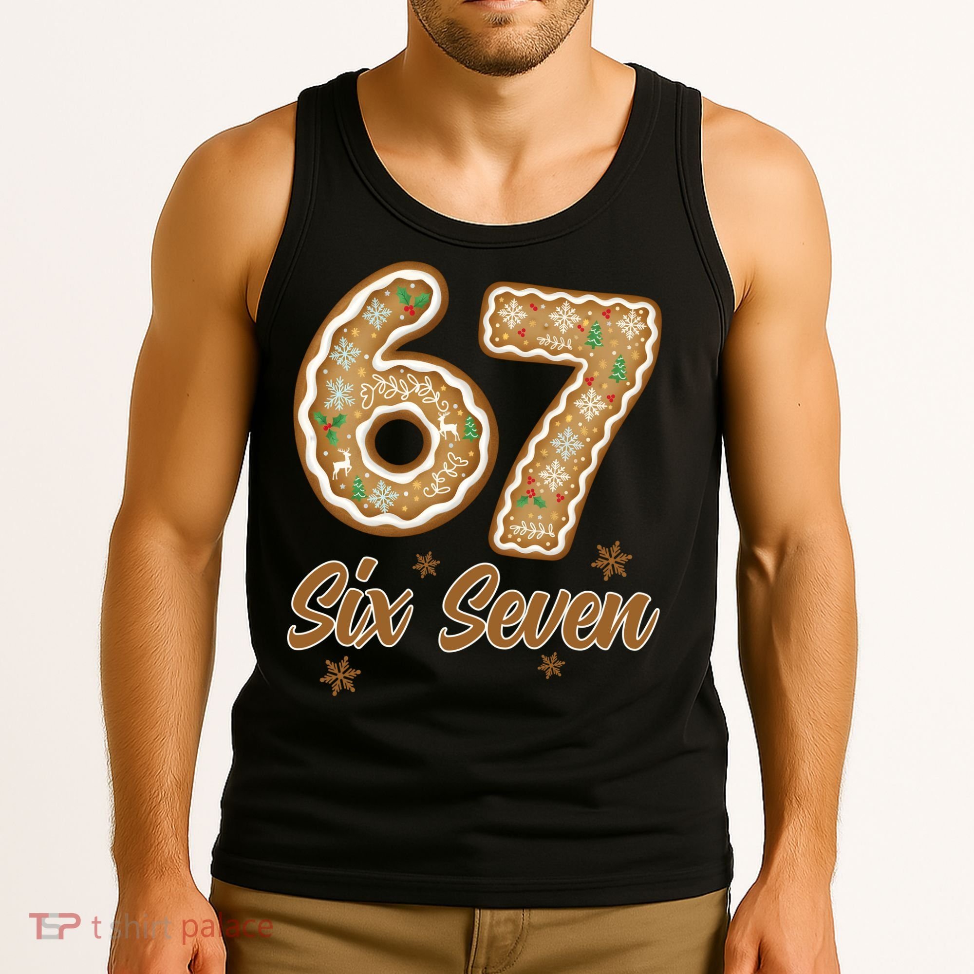67 Gingerbread Funny Christmas 6-7 Meme Tank Top