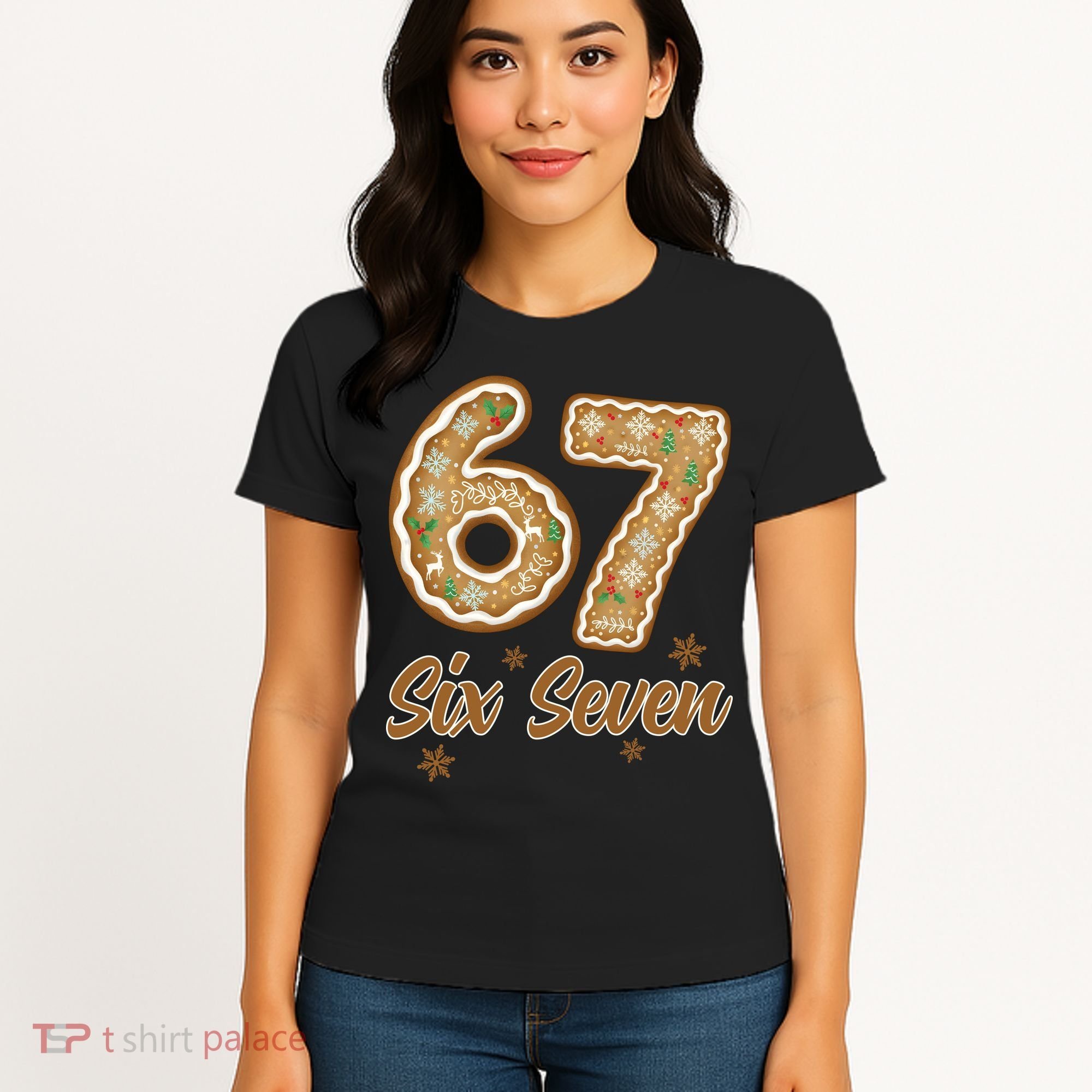 67 Gingerbread Funny Christmas 6-7 Meme Women's T-Shirt