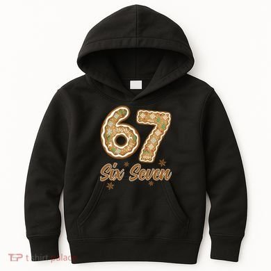 67 Gingerbread Funny Christmas 6-7 Meme Kids Hoodie