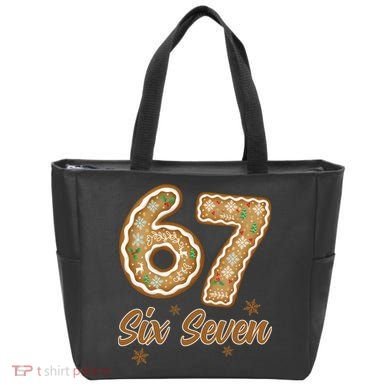 67 Gingerbread Funny Christmas 6-7 Meme Tote Bag