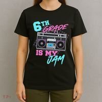 6th Grade Is My Jam Vintage 80s Boombox Last Day Of School T-Shirt thumb 4