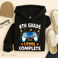 6Th Grade Level Complete School Graduation Video Gamer Hoodie thumb 4