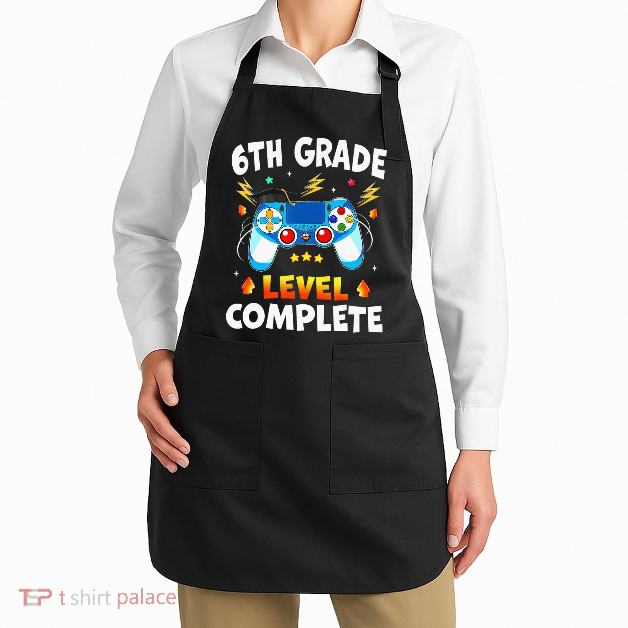 6Th Grade Level Complete School Graduation Video Gamer Apron