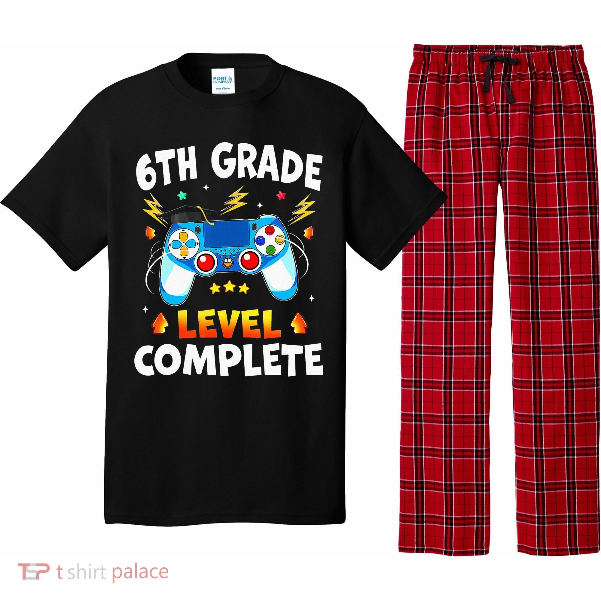 6Th Grade Level Complete School Graduation Video Gamer Pajama Set