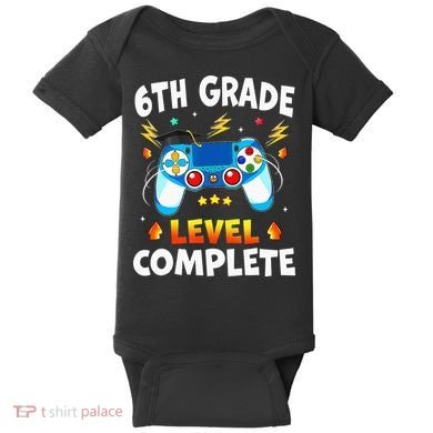 6Th Grade Level Complete School Graduation Video Gamer Baby Bodysuit