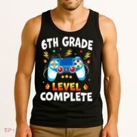 6Th Grade Level Complete School Graduation Video Gamer Tank Top thumb 3