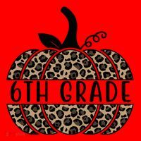 6th Grade Leopard Pumpkin Santa Hat thumb 1