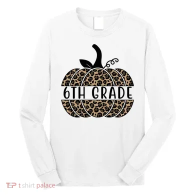 6th Grade Leopard Pumpkin Long Sleeve Shirt