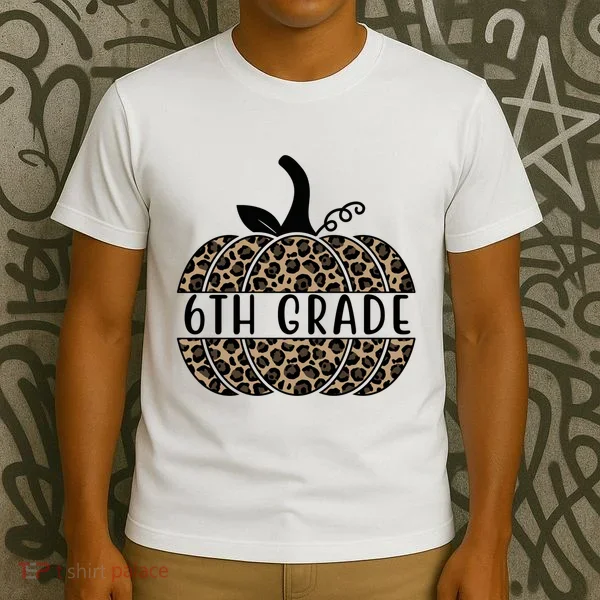 6th Grade Leopard Pumpkin T-Shirt