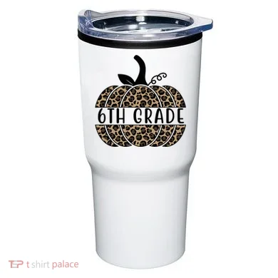 6th Grade Leopard Pumpkin Tumbler