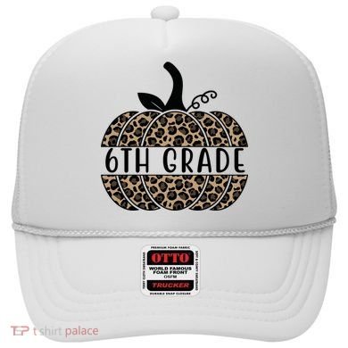 6th Grade Leopard Pumpkin Hat
