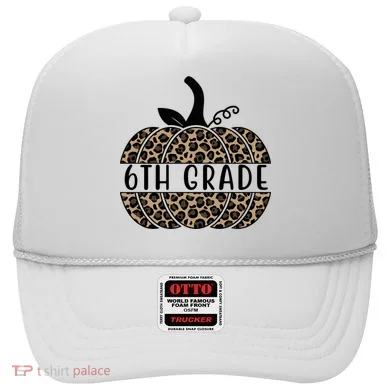 6th Grade Leopard Pumpkin Hat