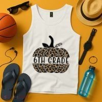 6th Grade Leopard Pumpkin Tank Top thumb 4