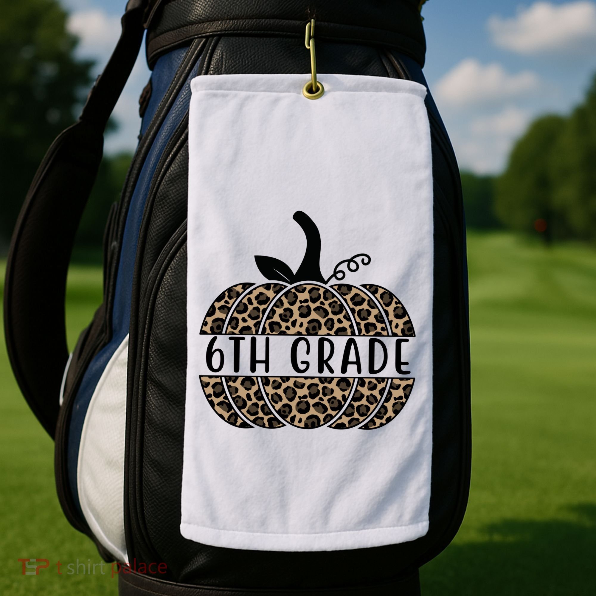 6th Grade Leopard Pumpkin Golf Towel