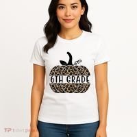 6th Grade Leopard Pumpkin Women's T-Shirt thumb 4