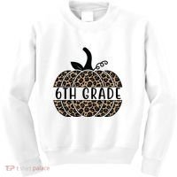 6th Grade Leopard Pumpkin Kids Sweatshirt thumb 0