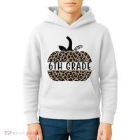 6th Grade Leopard Pumpkin Kids Hoodie thumb 4
