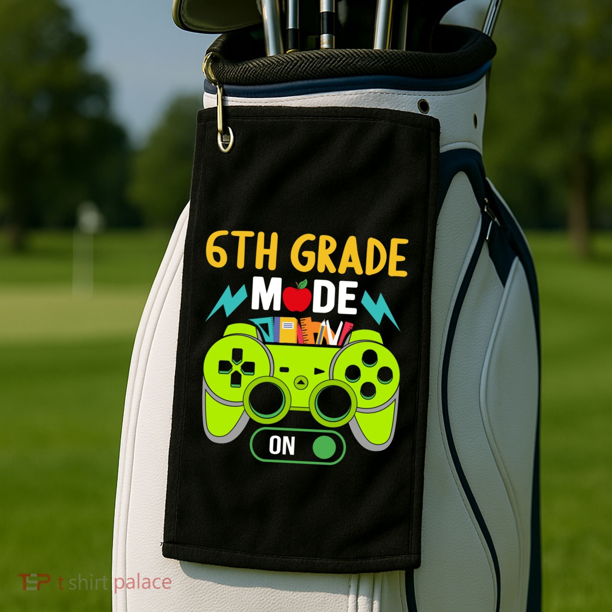 6Th Grade Mode On Gamer Back To School First Days Funny Gift Golf Towel