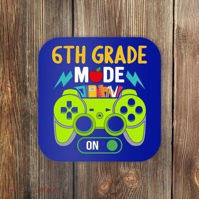 6Th Grade Mode On Gamer Back To School First Days Funny Gift Coaster