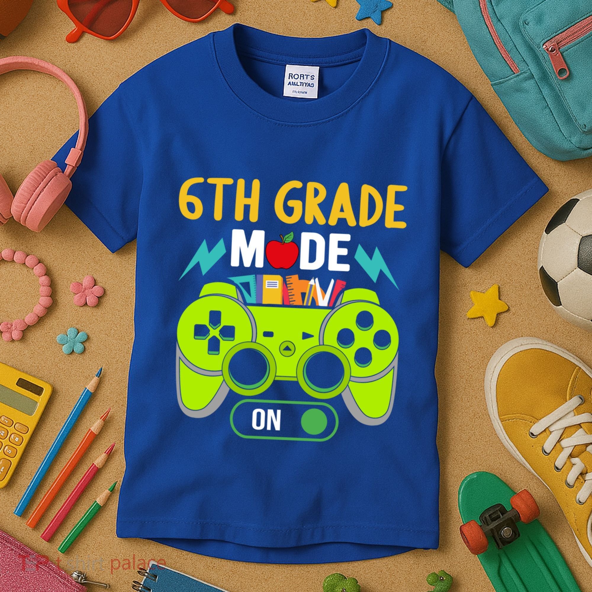 6Th Grade Mode On Gamer Back To School First Days Funny Gift Kids T-Shirt