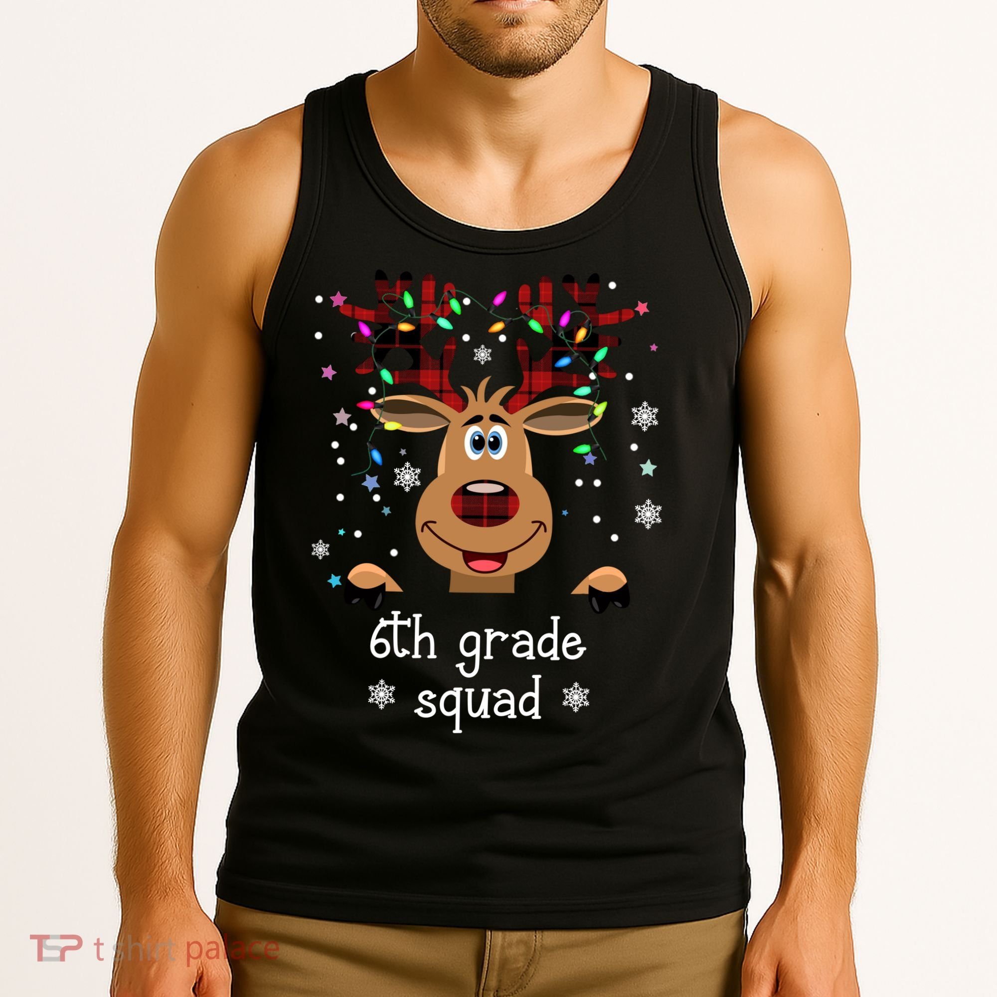 6th Grade Squad Reindeer Christmas Tank Top