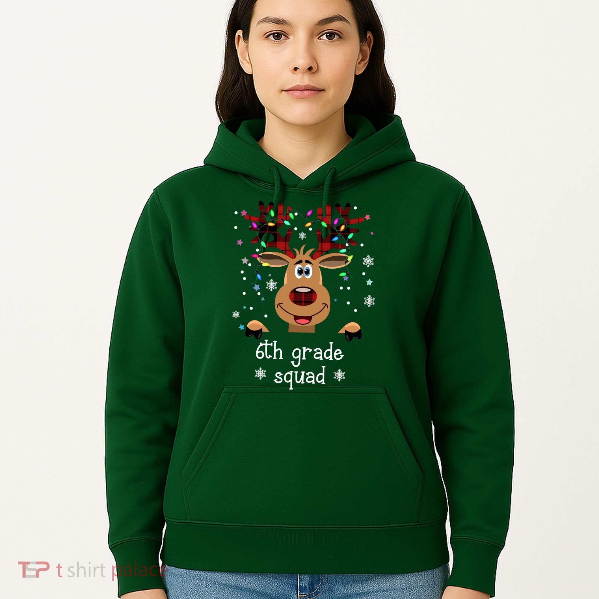 6th Grade Squad Reindeer Christmas Hoodie