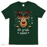6th Grade Squad Reindeer Christmas T-Shirt thumb 0