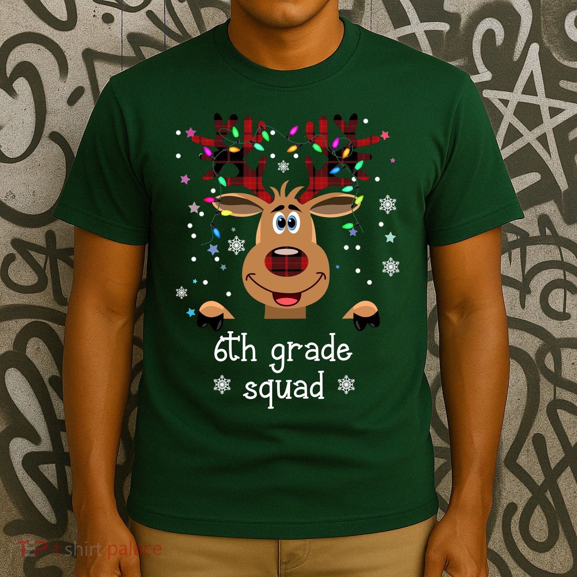 6th Grade Squad Reindeer Christmas T-Shirt