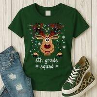 6th Grade Squad Reindeer Christmas Women's T-Shirt thumb 3