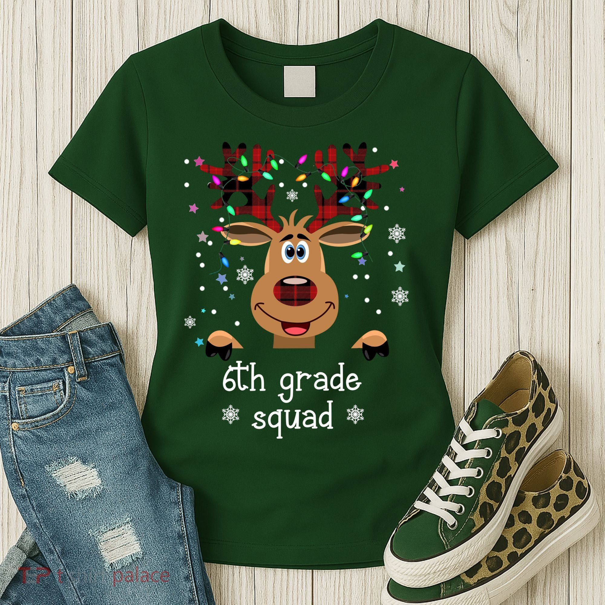 6th Grade Squad Reindeer Christmas Women's T-Shirt