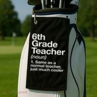 6th Grade Teacher Definition Funny Back To School First Day Golf Towel thumb 2