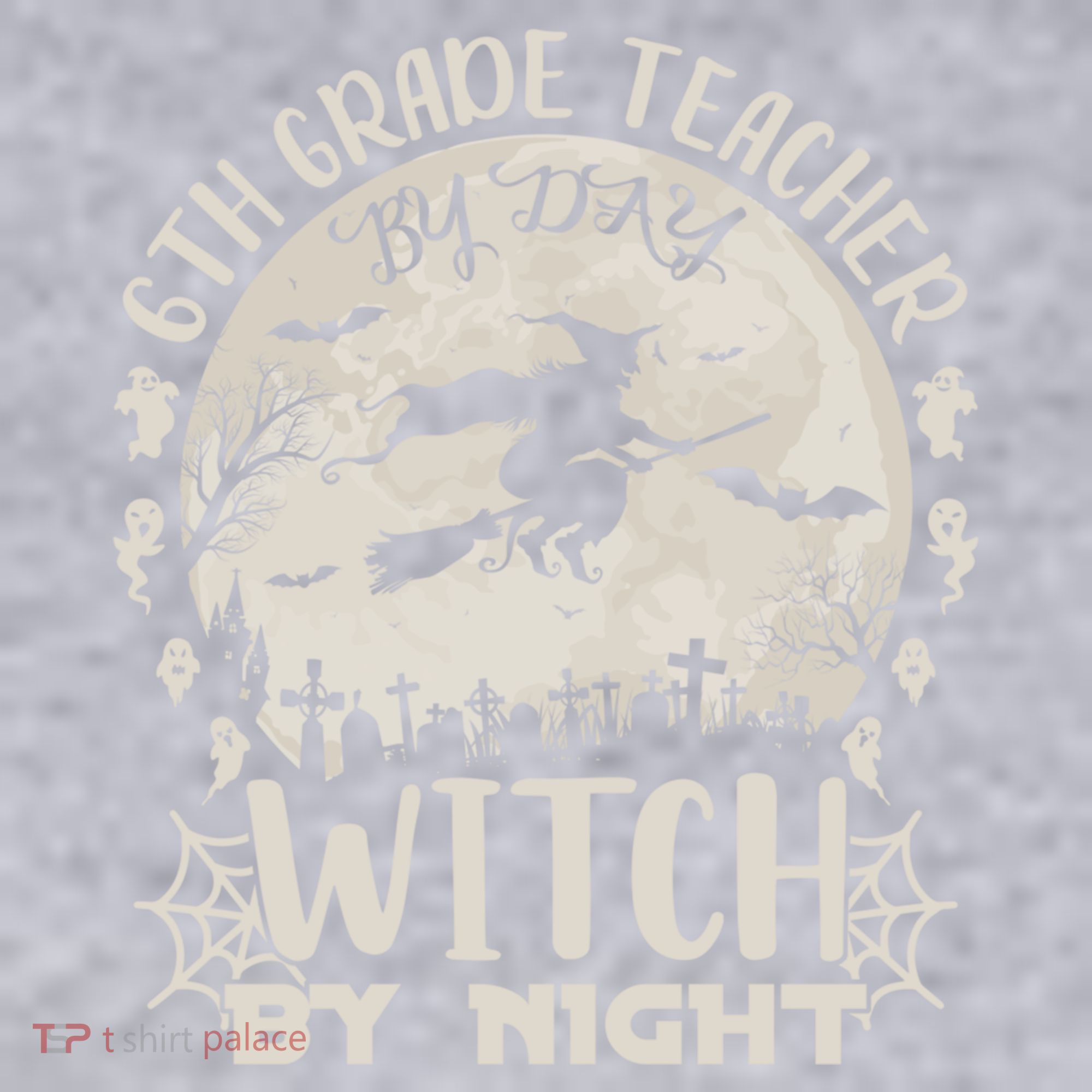 6Th Grade Teacher By Day Witch By Night Funny Halloween Cute Gift Women's Racerback Cropped Tank