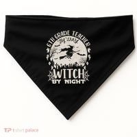 6Th Grade Teacher By Day Witch By Night Funny Halloween Cute Gift USA-Made Doggie Bandana thumb 0
