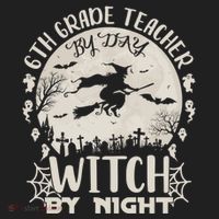 6Th Grade Teacher By Day Witch By Night Funny Halloween Cute Gift Beanie thumb 2