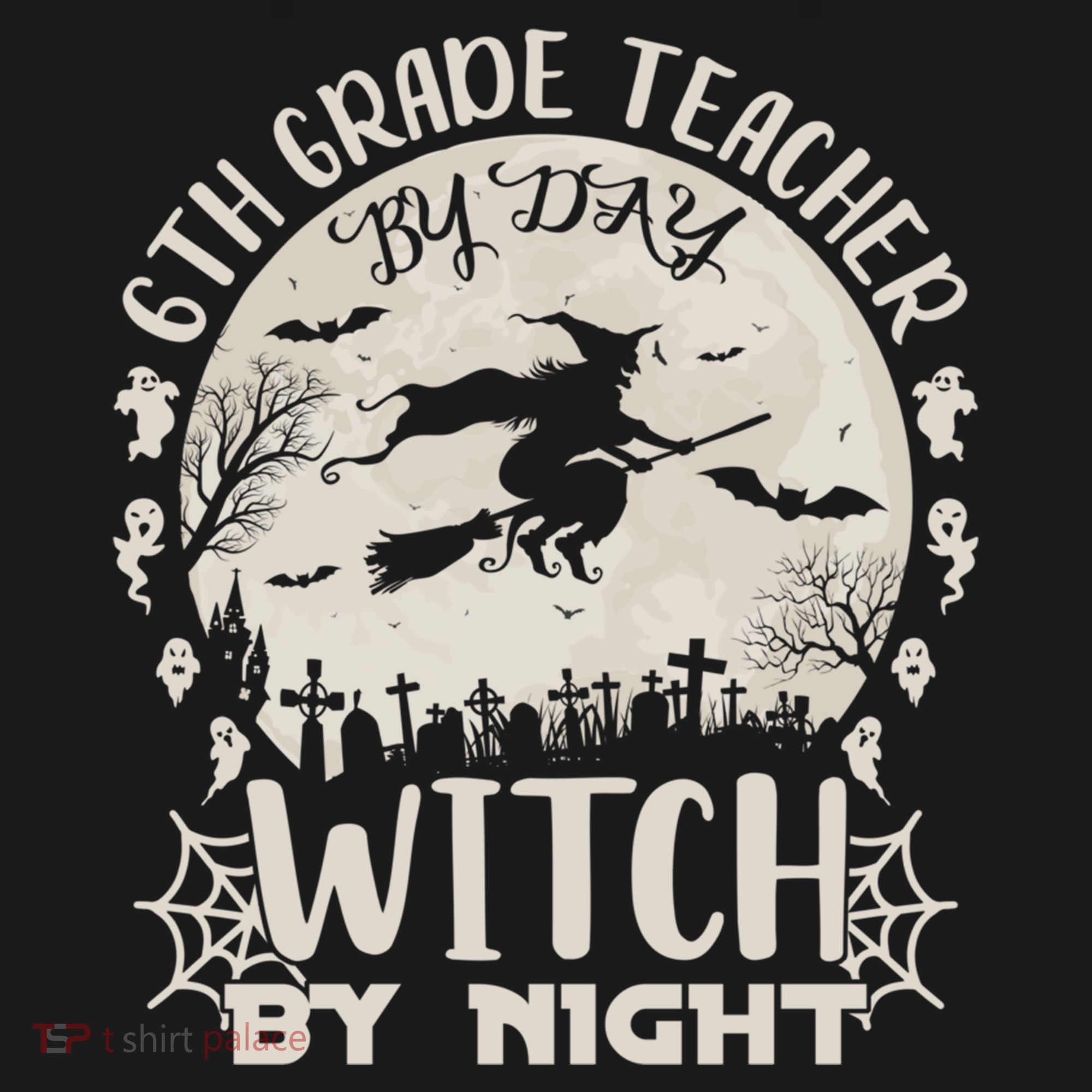 6Th Grade Teacher By Day Witch By Night Funny Halloween Cute Gift Women's Hoodie