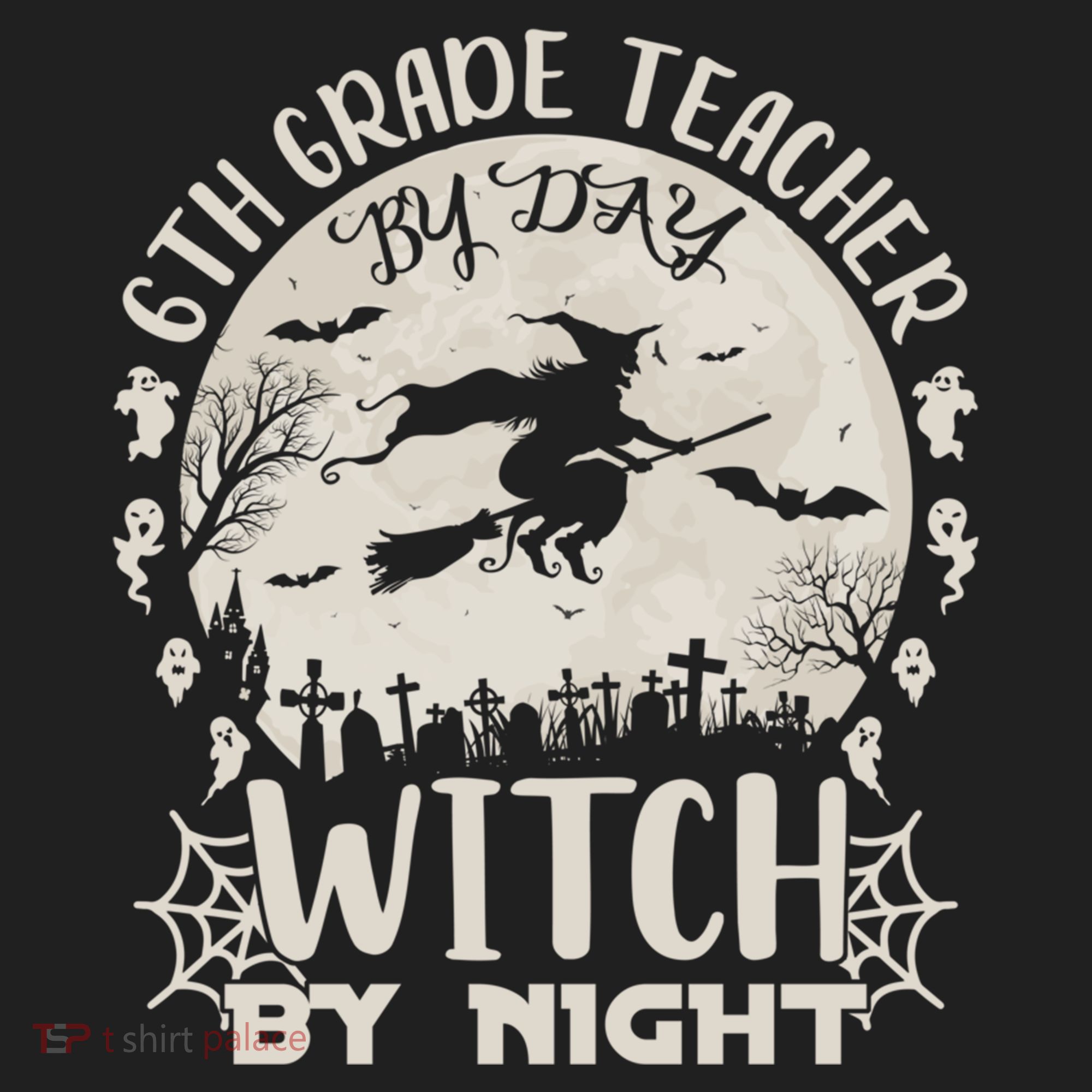 6Th Grade Teacher By Day Witch By Night Funny Halloween Cute Gift Golf Towel