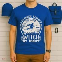 6Th Grade Teacher By Day Witch By Night Funny Halloween Cute Gift T-Shirt thumb 6