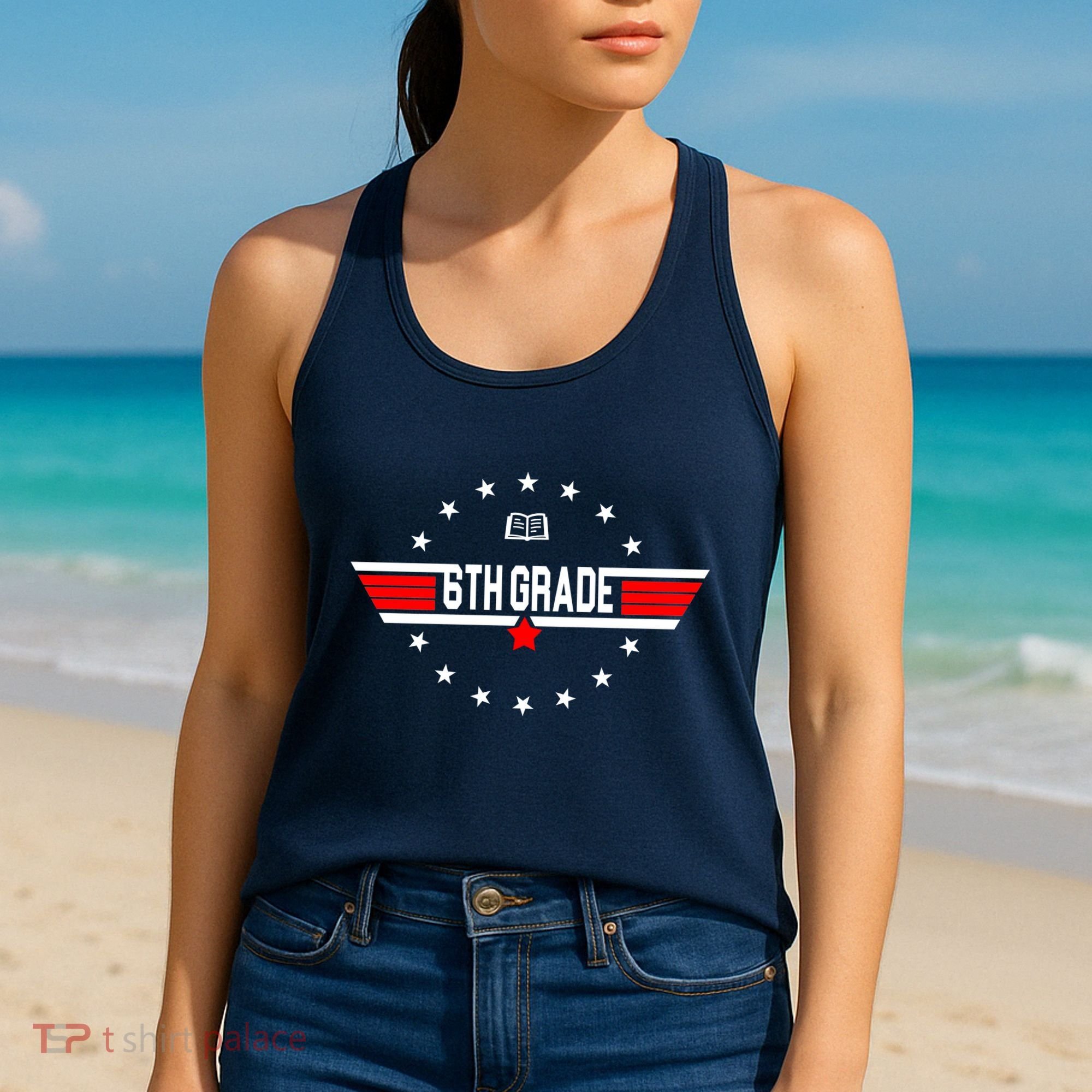 6th Grade Top Gun Pilot Back To School Women's Tank Top