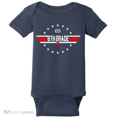 6th Grade Top Gun Pilot Back To School Baby Bodysuit
