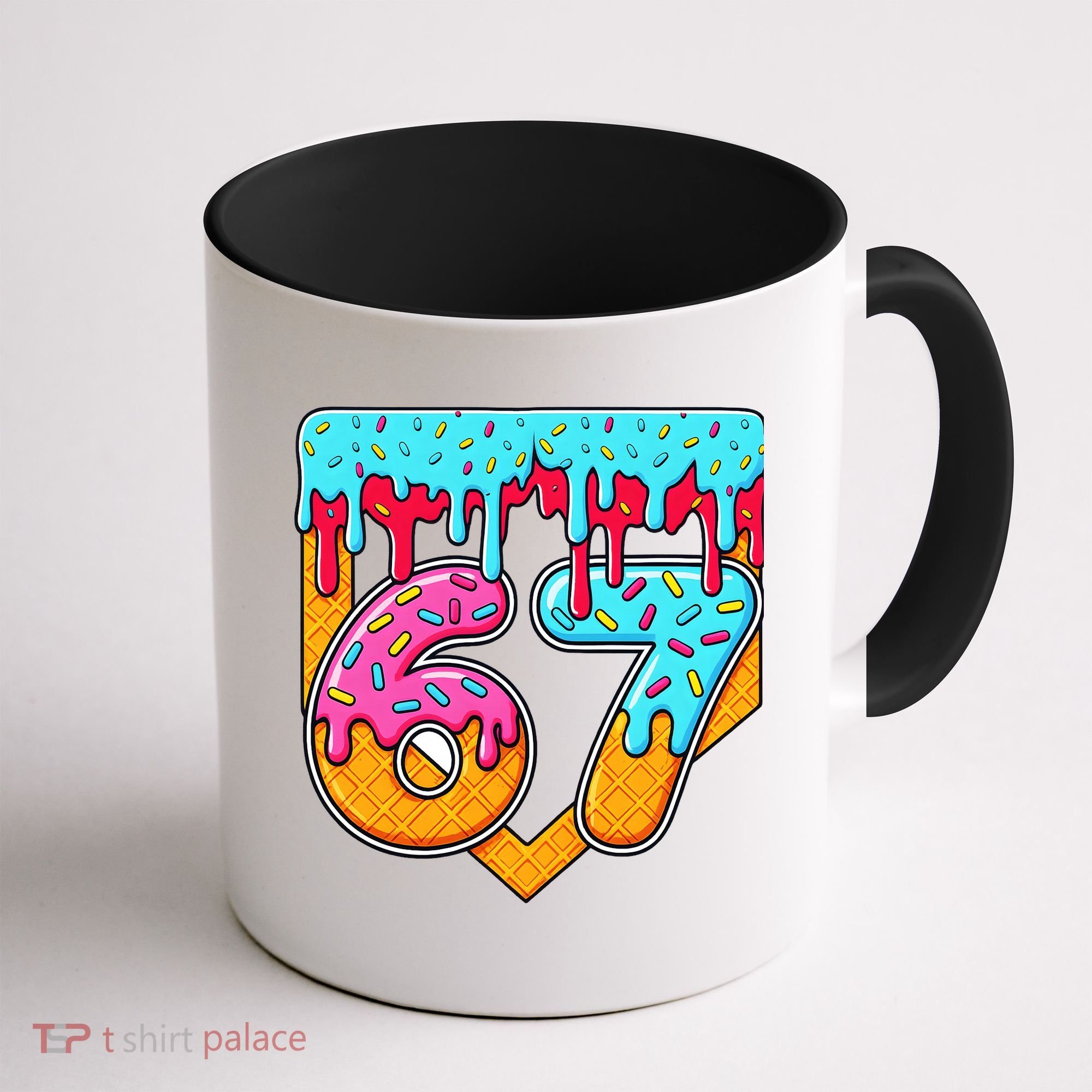 67 Ice Cream Drip Home Plate Baseball Six Seven Coffee Mug