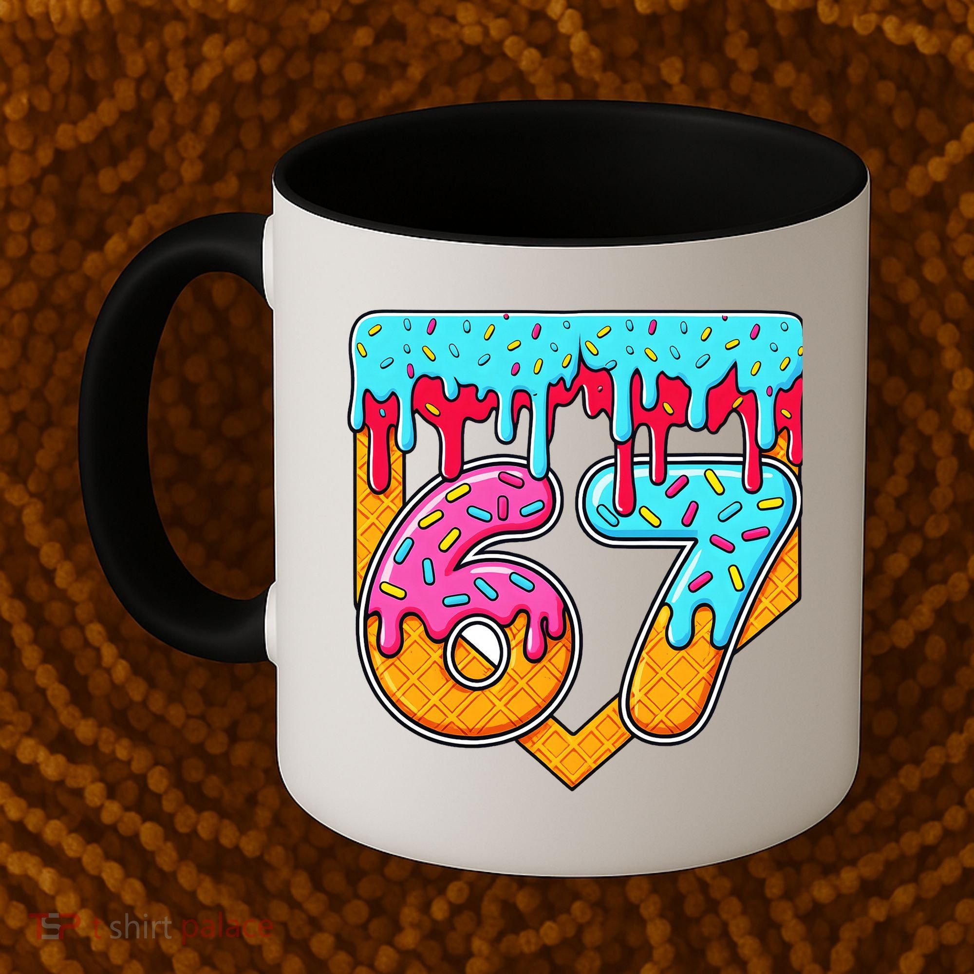 67 Ice Cream Drip Home Plate Baseball Six Seven Coffee Mug