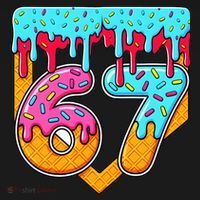 67 Ice Cream Drip Home Plate Baseball Six Seven Ornament thumb 1